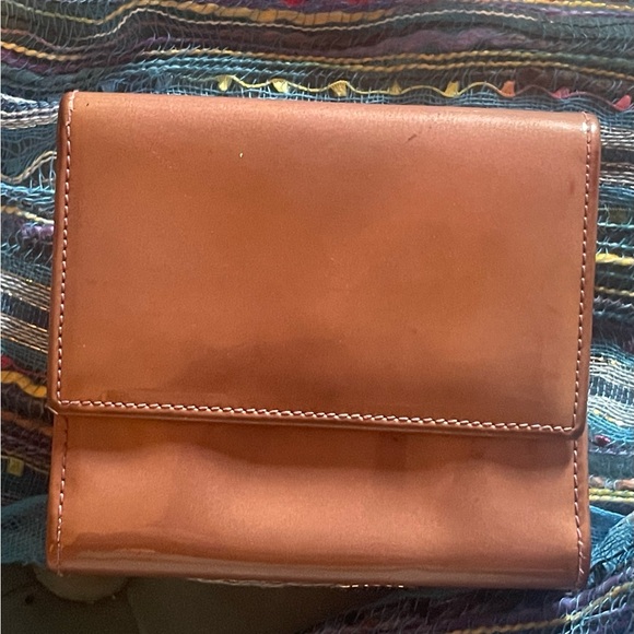 Milk chocolate patent leather Chanel wallet. Approximately 4 x 4 inches. EUC. - Picture 3 of 16